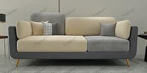 Sixpine Luxurious 3-Seater Sofa with Premium Velvet Finish - Dual Color ...