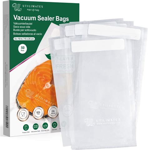 Amazon.com: UTILIMATES Pint Vacuum Sealer Bags for Food, 50 6x10 Inch ...