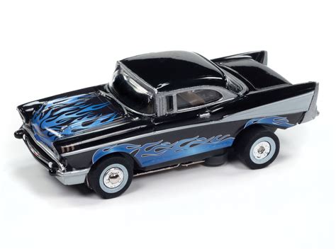 Auto World Thunderjet 1957 Chevrolet Bel Air Lowrider (Black) HO Scale Slot Car – Turn One Hobbies