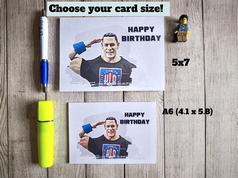 Wrestling -john Cena Birthday Card - for WWE Fans - Handmade - Original ...
