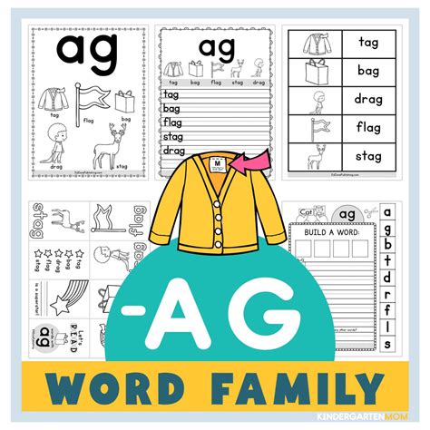 AG Word Family Worksheets - Kindergarten Mom