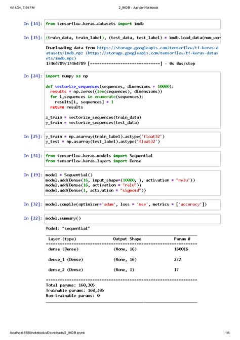 DL merged - 4/14/24, 7:54 PM 2_IMDB - Jupyter Notebook localhost:8888 ...