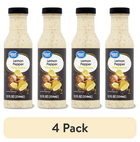 (4 pack) Great Value Lemon Pepper Wing Sauce, 12 fl oz - Walmart.com