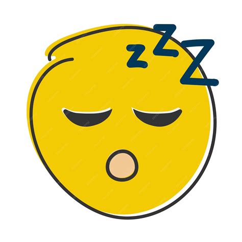 Slapende emoji Snurken emoticon Zzz geel gezicht met gesloten ogen ...
