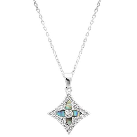 City Luxe Abalone & Crystal Pendant Necklace