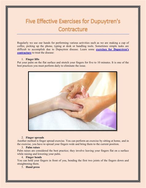 Are There Exercises For Dupuytren's Contracture at Donald Gaillard blog