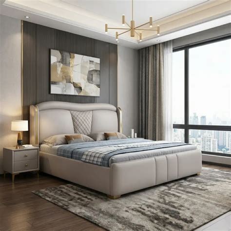 Meadow Elegance Upholstered Bed in Micro Fabric – Furniture Tree