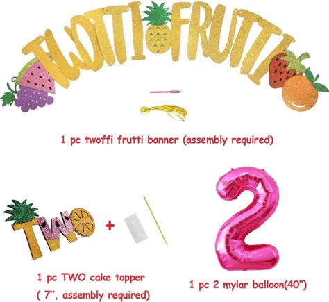 Buy 71 Packs Tutti Frutti Party Decorations Set Twotti Frutti Glitter ...