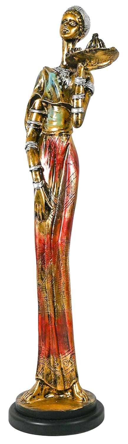 CrafTales Tribal Lady Figurine Statue, 20 Inch Tall, Resin Art, Vintage ...