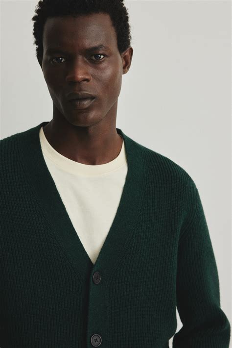 Regular Fit Wool cardigan - Forest green - Men | H&M IN