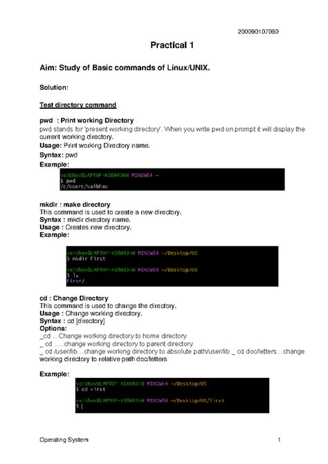 Operating System - Practical Commands and Shell Scripting - Studocu