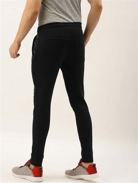 Men Black Slim Fit Solid Joggers