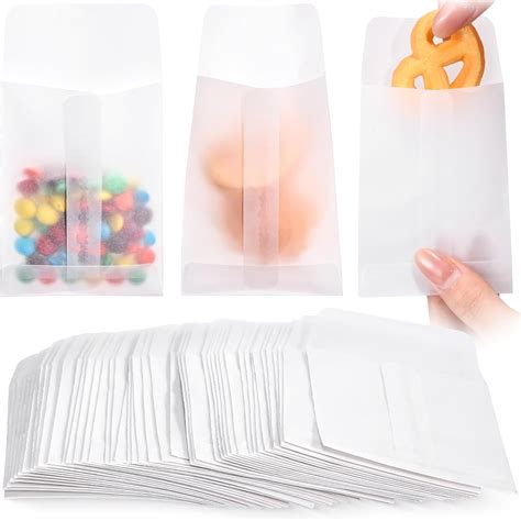 Amazon.com: Colarr 300 Pack Glassine Waxed Paper Bags Flat Small Paper ...