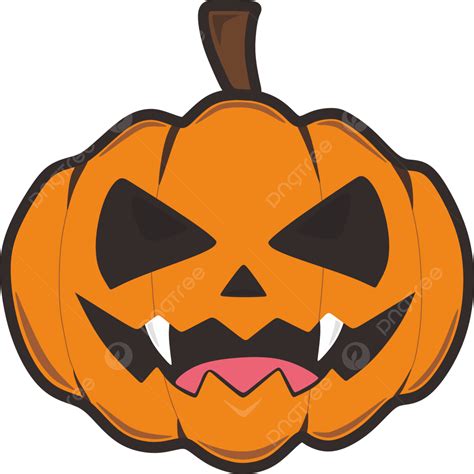 Halloween Pumpkin Face With Fangs, Halloween, Face, Pumpkin PNG and ...