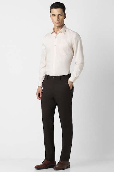 Buy Men Cream Regular Fit Stripe Full Sleeves Formal Shirt Online ...