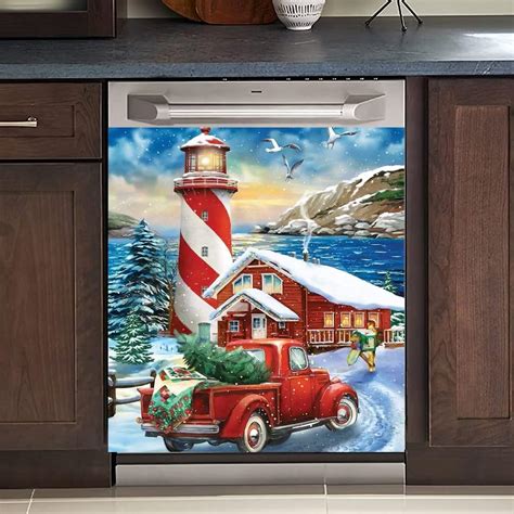 Buy A Winter Lighthouse Magnetic Panel Decal Vinyl Kitchen Decor ...