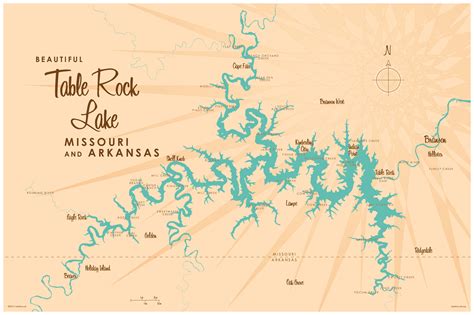River Map Of The Us Table Rock Lake Map
