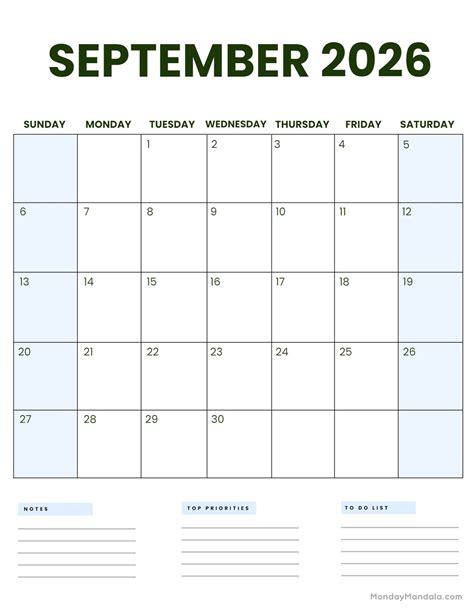 September 2026 Calendars (52 Free PDF Printables)
