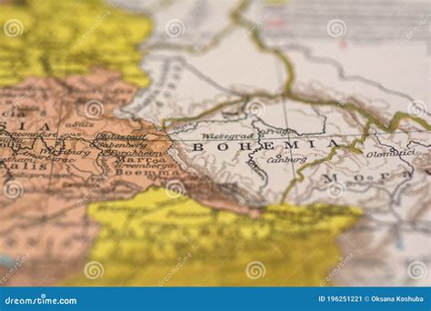 Structure Background of an Ancient Map of Bohemia, Ancient Europe Stock ...