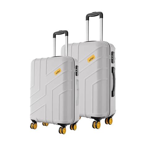 Safari Cabin Stratos 8 Wheels Set of 2 (+ Medium) Trolley Bags, Hard ...