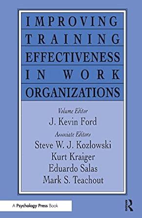 Buy Improving Training Effectiveness in Work Organizations Book Online ...