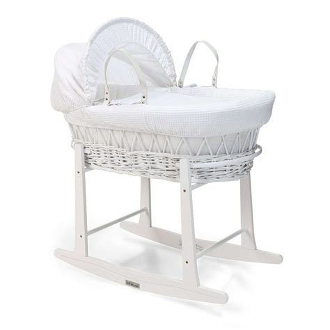 Waffle White Wicker Moses Basket | Moses Baskets | Black Friday - Clair ...