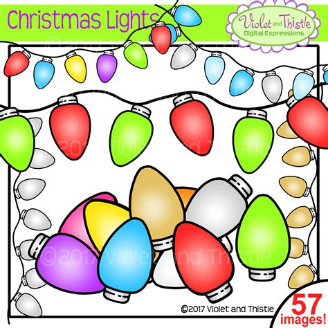 Retro Christmas Lights Clip Art