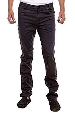 Buy Mufti Mens Grey Narrow Fit Mid Rise Trousers (30) at Amazon.in