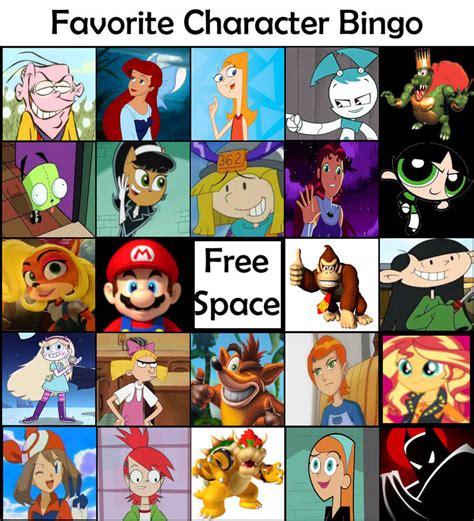 Favorite Character Bingo by Zap1992 on DeviantArt
