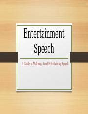 Image result for Entertainment Speech Examples
