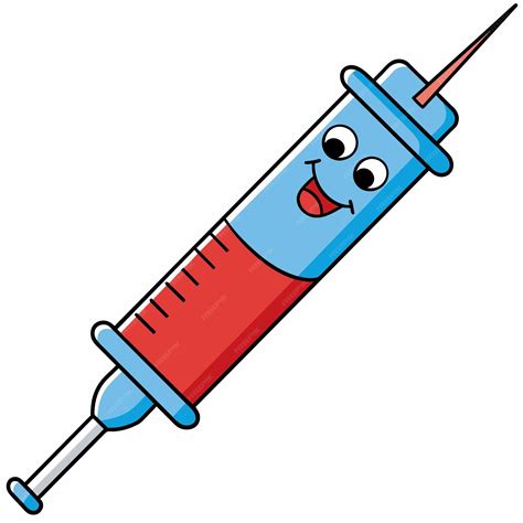 Premium Vector | Vector cartoon syringe isolated on white background