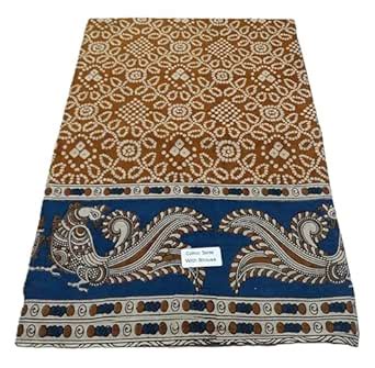 Buy SR Handlooms and Textiles Traditional Kalamkari Cotton Saree with ...