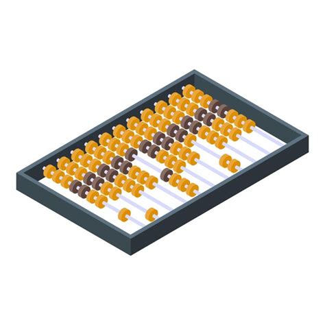 Houten telraam pictogram Isometrisch van houten telraam vector ...