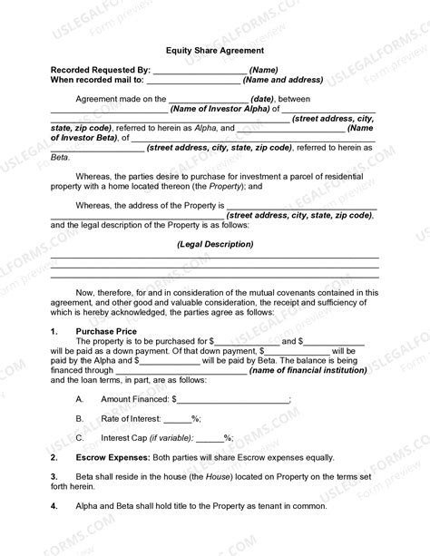 Home Equity Sharing Agreement Template For Mortgage | US Legal Forms