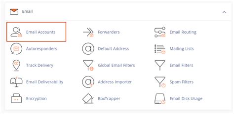 cPanel Create Email Account 的图像结果