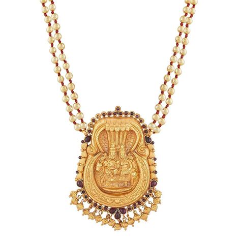 Ethereal Temple Gold Plated Silver Necklace | South Indian Jewels