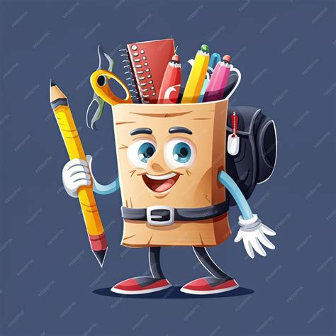 Premium Vector | A cartoon drawing of a pencil with a pencil and pencil