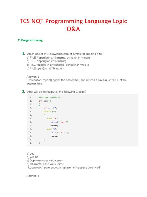 Image result for TCS Nqt Programming Logic Questions