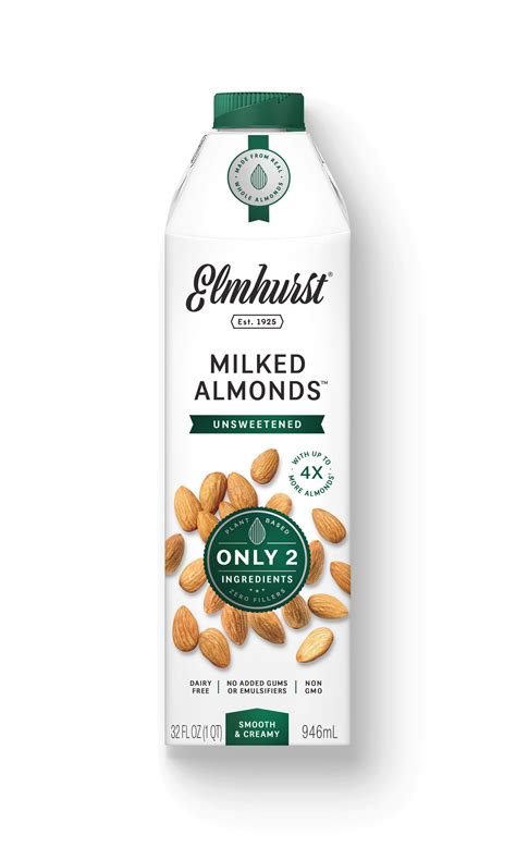 Unsweetened Milked Almonds™ – Almond Milk, 32oz | Elmhurst 1925