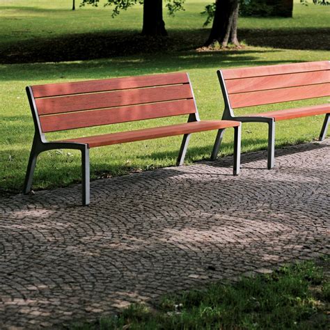 Contemporary public bench - Miela - mmcité street furniture - hardwood ...