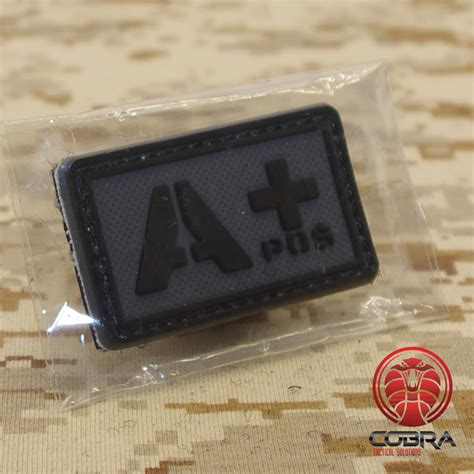 A+ POS blood type 3D PVC Military patch black gray | velcro | Military ...