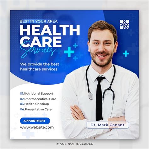 Medical healthcare square flyer social media post or web banner ...