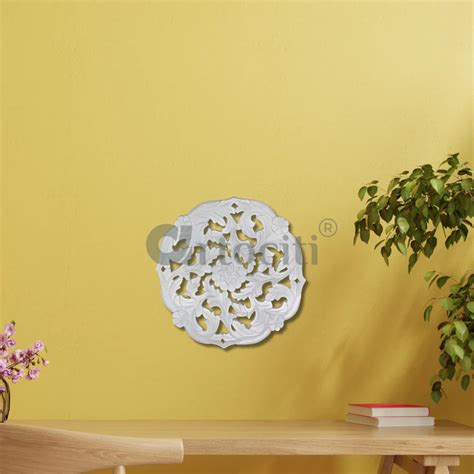 Buy Round Wooden Jali Hand-Carved Mural Wall Art Online - Artociti