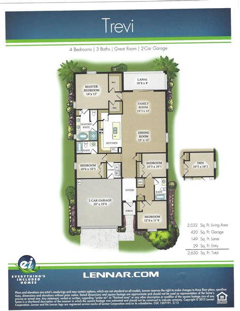 Trevi Floor Plan with Great Rooms and Family Room