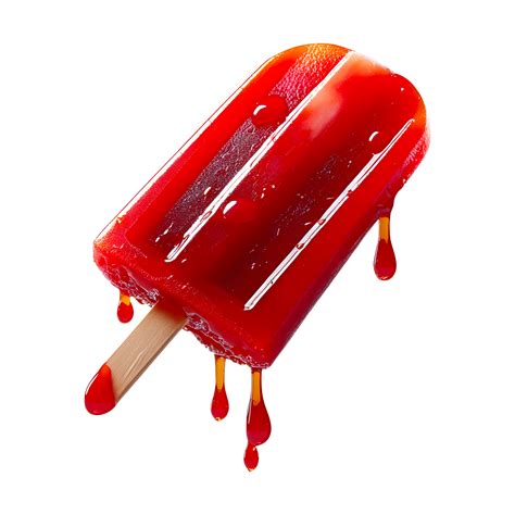 Hyperrealistic Red Popsicle Melting with Wooden Stick 8K Macro ...