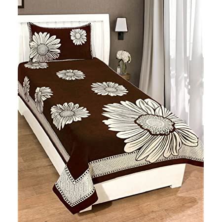 Being Handloom Premium Chenille Single Bedsheet with 1 Pillow Cover ...