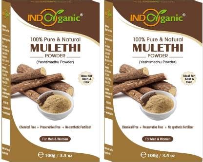 Indo Organic Natural Mulethi Powder For Skin Whitening For Body, Skin ...