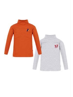 Buy 3PIN Girls Multi-Color Solid High Neck T-Shirt (Pack of 2) Online