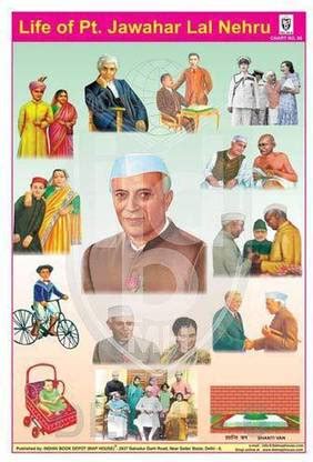 LIFE OF PT.JAWAHAR LAL NEHRU CHART [Wall Chart] INDIAN BOOK DEPOT (MAP ...