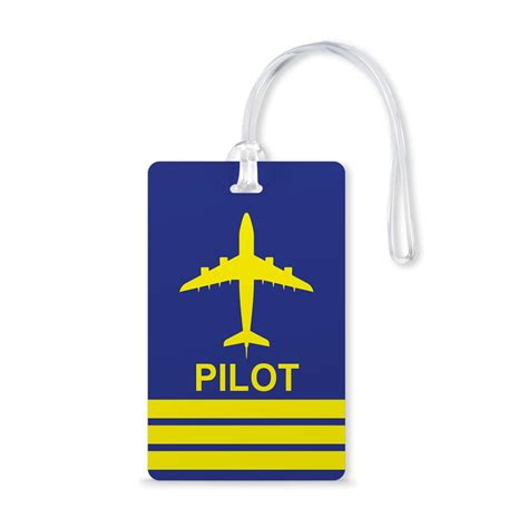 100yellow® Pilot Printed Luggage Tags, Bag Tag Travel Id Labels Tag for ...